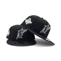 Black Florida Marlins Gray Bottom 1997 World Series Silver Side Patch New Era 59Fifty Fitted Hat