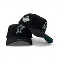 Black Florida Marlins Curved Brim Teal Bottom 1997 World Series Side Patch New Era A-Frame 9Forty Snapback