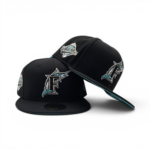 Black Florida Marlins Teal Bottom 1997 World Series Side Patch New Era 59Fifty Fitted