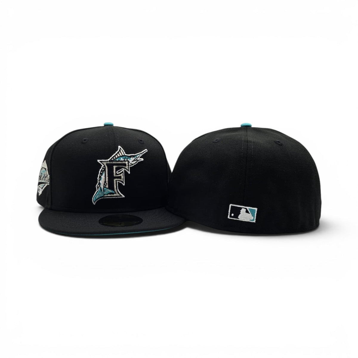 Black Florida Marlins Teal Bottom 1997 World Series Side Patch New Era 59Fifty Fitted